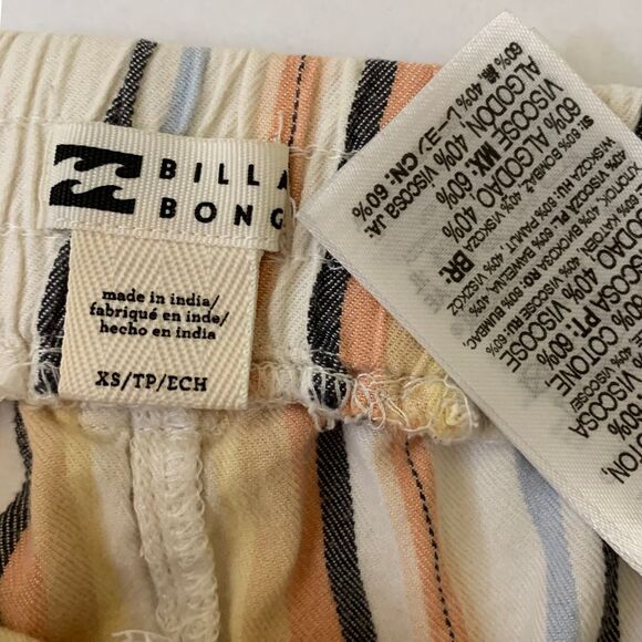 Billabong XS Striped Drawstring Shorts Pastel Multi-Color Casual Comfy - Picture 9 of 11